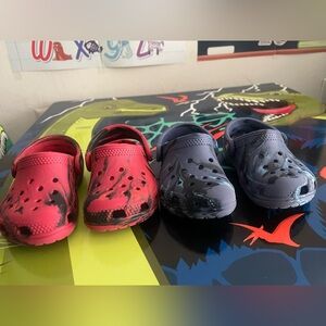 2 Pair of Red and Blue Baby/Kids Crocs